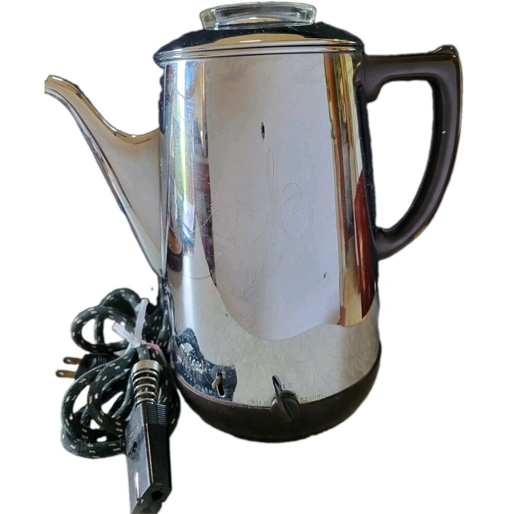 Vintage Arvin Percolator Coffee Maker 6000 serial number 13 Works Great USA READ